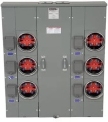 Square D MP66125 600 Amp w/6 Gang Position 125A Meter Pak OH/UG EUSERC MP66-125