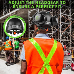 Hard Hat Safety Helmet with Visor and Ear Muffs Men Women Vented Work Hardhat AN