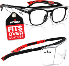 Nocry Safety Glasses over Eyeglasses for Men and Women with anti Scratch Lenses