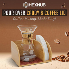 Pour over Caddy with Lid for Chemex Bodum Cosori Coffee Makers Brown |