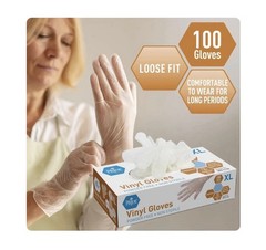 MedPride Vinyl Gloves Powder-Free Extra Large 100 Disposable Gloves