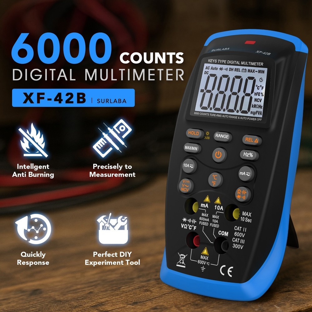True RMS Auto-Ranging Digital Multimeter with NCV & Capacitance Testing Features