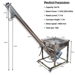 220V Stainless Steel Screw Type Automatic Feeding Machine with Reducer