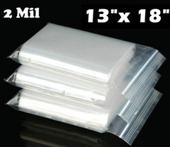13″x 18″ CLEAR 2 MIL TOP LOCK ZIP SEAL BAGS PLASTIC RECLOSABLE SMALL BAGGIES