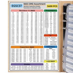 5600PCS 0603 SMD Resistor Kit from 0Ω to 10MΩ 1%, SMT Electronics Component A…