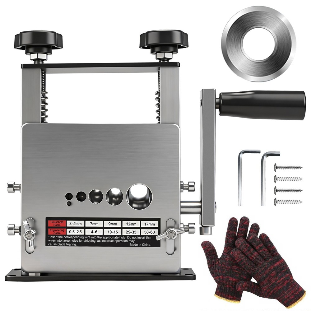 Manual Wire Stripping Machine 6 Channels 3-17mm Drill Powered Cable Stripper