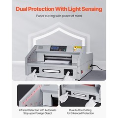 Electric Paper Cutter 300W Guillotine Trimmer Cutter Machine with Casters