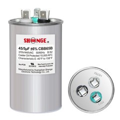 45+5Uf 45/5 MFD ±6% 370V/440V CBB65B AC Capacitor, Dual Run round Capacitor Repl