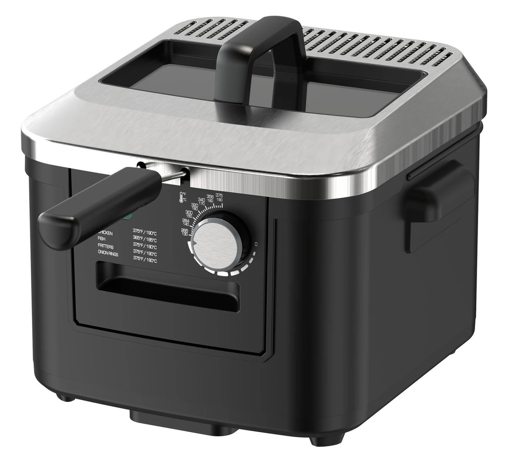 Mainstays 4L matte black deep fryer, adjustable temp control