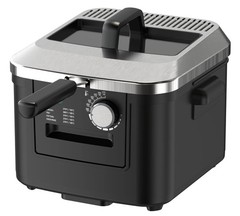 Mainstays 4L matte black deep fryer, adjustable temp control