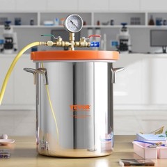 VEVOR Vacuum Chamber Tempered Glass Lid Vacuum 5 Gal Degassing Chamber Silicone