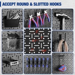 WORKPRO 3PACK Metal Pegboard Wall Organizer 16″x 32″ Heavy Duty Garage Peg Board