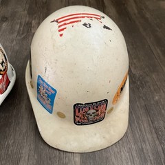 Lot 2 Vintage Fibre-Metal Hard Hats White Class E & G Seattle Ironworker Union