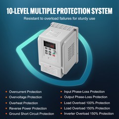 3HP 2.2KW 10A Variable Frequency Drive VFD for 3-Phase Motor Speed Control