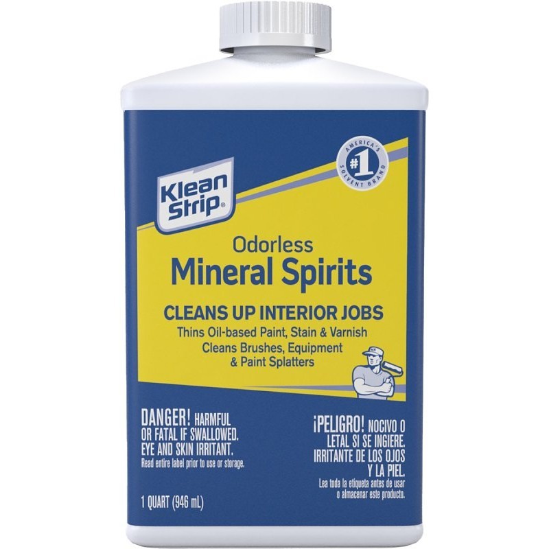 Klean Strip QKSP94005 Mineral Spirit Thinner, Liquid, Solvent, Light Yellow, 1 q