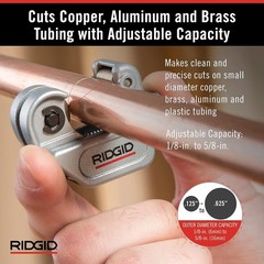Model 103 Close Quarters Compact Tubing Cutter for 1/8″ to 5/8″ Copper, Alumi…