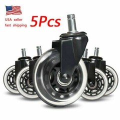 Universal Office Chair Caster Wheels Set of 5 Heavy Duty and Safe 3″ Rollerblade