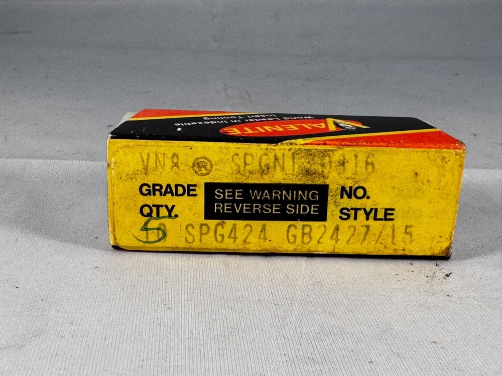 NEW SURPLUS 10PCS. VALENITE SPG 424 GRADE: VN8 TiN CARBIDE INSERTS