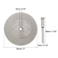 10Pcs 50mm Diamond Cutting Wheels Cut Off Wheel with 2Pcs Mandrels New