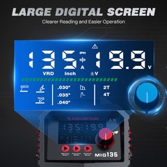 ARCCAPTAIN MIG Welder 135A 3-in-1 Flux Core Gasless MIG/Lift TIG/Stick LED 110V