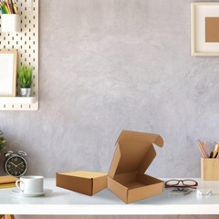 7x7x2 inches Boxes Set of 25, Brown Corrugated Mailing Cardboard Literature M…