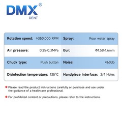 DMXDENT A16S-E Dental LED E-generator High Speed Turbine Handpiece 0 Retraction