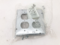 Lot of 3 New Hubbell Raco 979 Square Covers 2-Gang Galvanized 4-11/16″