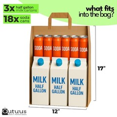 12x7x17 Large Brown Paper Grocery Bags, inches (Pack of 100),