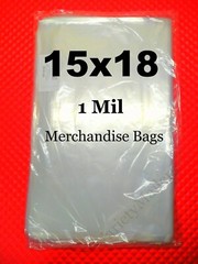 100 Poly Merchandise Bags 15”x 18” Clear 1 Mil Apparel Plastic Bags 15×18