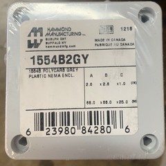 Hammond Light Grey Poly Box 1554B2GY 2.6×2.6×1.6 in