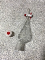 Glass separatory funnel NS24/29 chemistry laboratory brand new