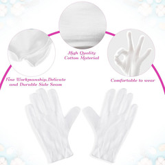 12 Pairs XL White Cotton Gloves for Dry Hand Moisturizing Cosmetic Eczema Hand S