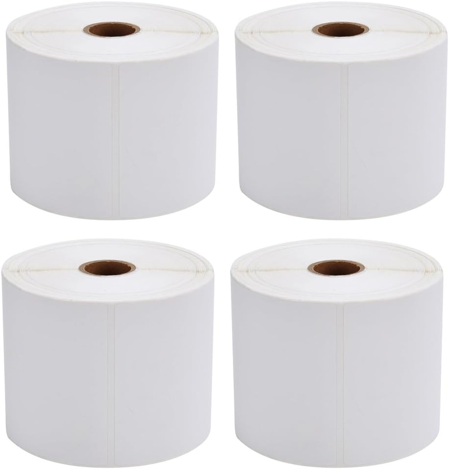 MFLABEL® 4 Rolls of 450 Direct Thermal Shipping 450 Labels/ Rolls, White