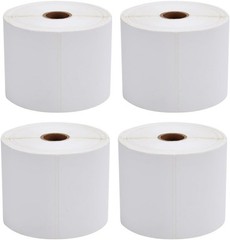 MFLABEL® 4 Rolls of 450 Direct Thermal Shipping 450 Labels/ Rolls, White