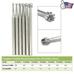 Prima Wave Dental Carbide Burs High Speed FG 19mm / Surgical FGOS FG SL 557 25mm