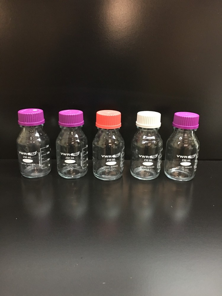 VWR Cat No 10754-816 Storage Bottles Lot 5 PCS