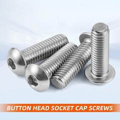Button Head Screws Allen Socket Bolts M3 M4 A2 Stainless Steel DIN 7380 3mm 4mm