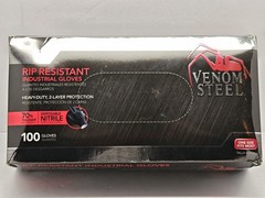 Venom VEN6145N Steel Premium Industrial Nitrile Gloves | Black, 100 Pieces, OSFM