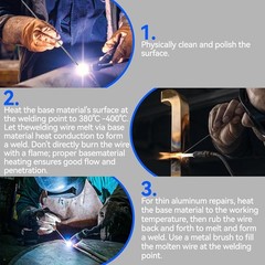 Aluminum Brazing Rods, 50PCS Low Melt Aluminum, Aluminum Repair Rods for 6129