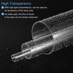 Acrylic Pipe Clear Round Tube 175mm ID 180mm OD 18″ for Lamps and Lanterns