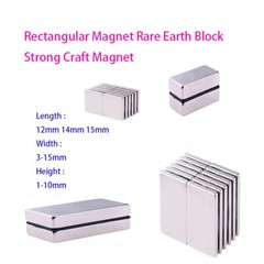 L12-15mm W3-15mm H1-10mm Rectangular Magnet Rare Earth Block Strong Craft Magnet