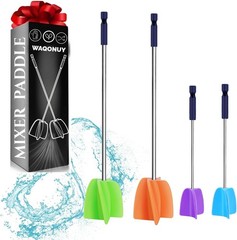 2 Big+2 Small Silicone Resin Mixer Paddles for Drill, Epoxy Mixer Attachment