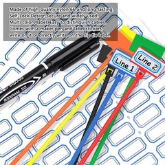 250pcs 6 inch Wire Zip Ties, Self-locking Nylon Cable Tags Labels, Multicolor