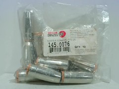 Abicor Binzel 145.0076 Conical STD 25 Gas Nozzle (10 pcs per bag)-New In Box