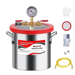 2 Gallon Vacuum Chamber, 201 Stainless Steel Degassing Chamber with Acrylic L…