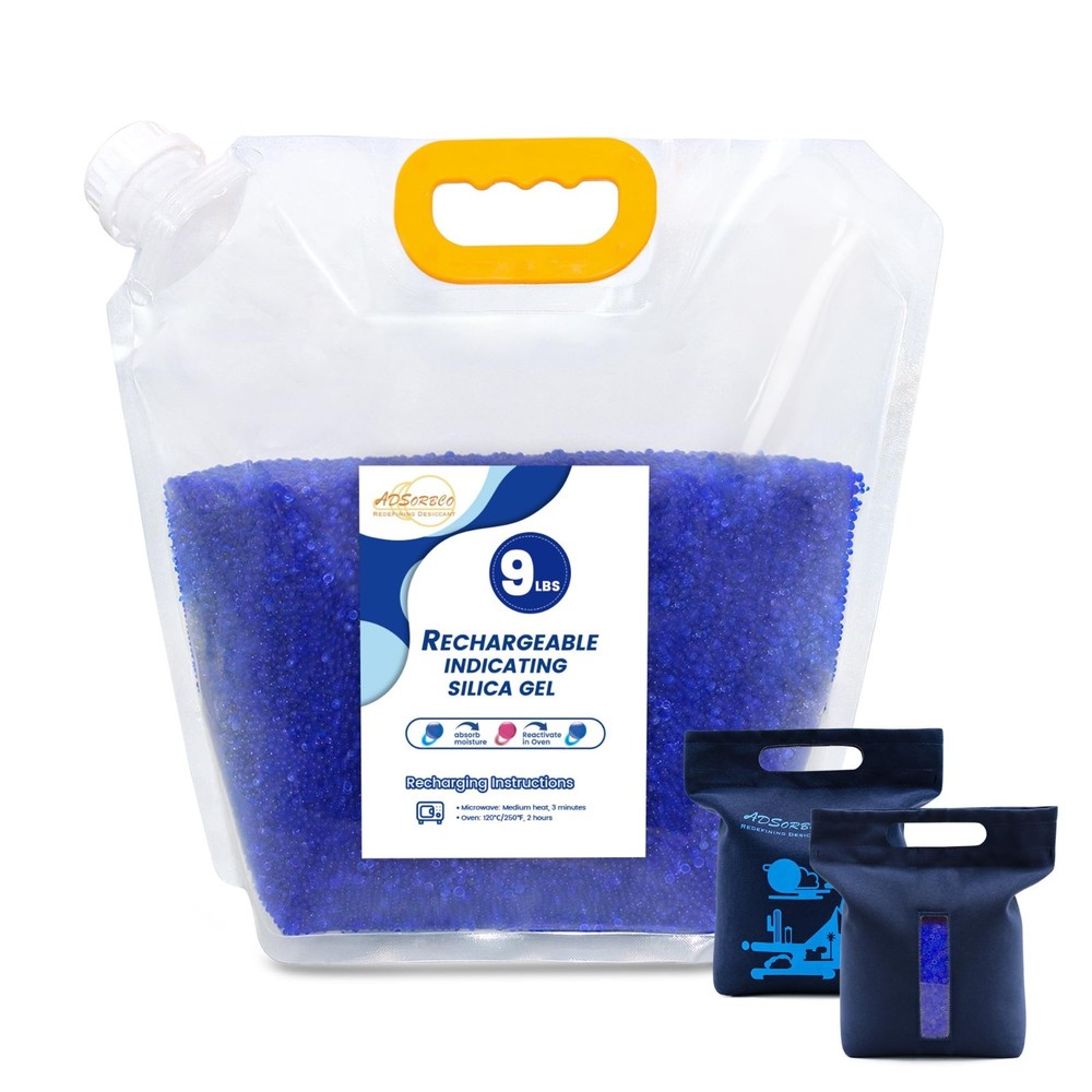 9LBS Adsorbco Desiccant Beads (Blue to Pink with 2 bags)
