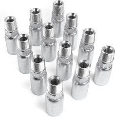 12Pack 1/2″ Hose X 1/2″ NPTF Male Pipe Thread Hydraulic Hose End Crimp Fitting C