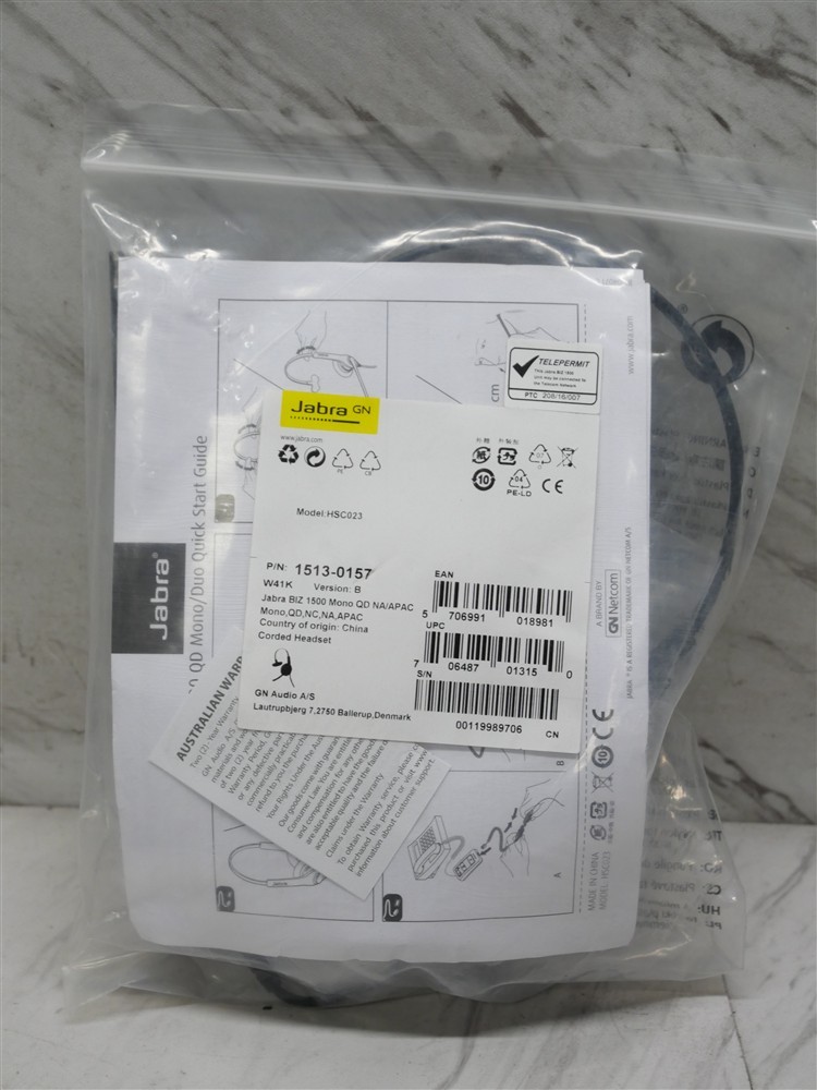 NEW Jabra Biz 1500 Mono QD Wired Headset HSC023! FREE SHIPPING!