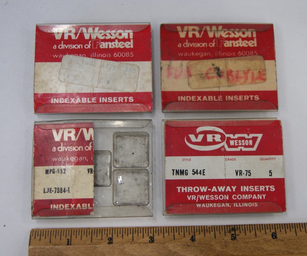 VR/Wesson Lot of 12 Carbide Inserts, USA Made, MPG-552, TNMG 544E, etc.. BN3900