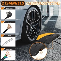1PC 6ft Heavy Duty Rubber Speed Bump Cable Protector Ramp Stream Hump Driveway